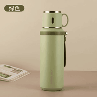 316不锈钢保温杯钢盖简约茶杯保温杯杯子女士高颜值便携水杯男款 绿色-800ml