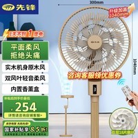 先锋【双层平面柔风】家用双环18片风扇落地扇轻音节能空气循环扇直流电机落地扇DPS-P1RC