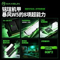 铭瑄(MAXSUN)16GB单条 DDR5 5600 台式机内存条 暴风系列 AI电脑配件 JEDEC
