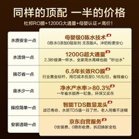 京东京造净水器家用净水机母婴级直饮机灵犀1200GPro2.0 陶氏RO反渗透净饮机净水器厨下式家电国家补贴