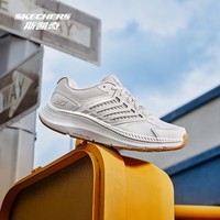 斯凯奇暮光跑鞋丨运动跑鞋女高回弹轻质吸震绑带休闲鞋 白色/灰褐色/WTP 37