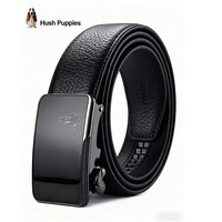 暇步士（Hush Puppies）高端皮带男士商务休闲真皮内穿扣式裤腰带自动扣头层牛皮 黑色510-内扣 135cm 带身宽度3.5cm