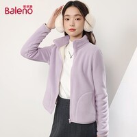 班尼路加绒外套女装双面奥粒绒秋冬季新款内里长绒保暖抗寒上衣可内搭16 【双面绒】浅紫#纯色 S