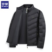 罗蒙（ROMON）男士立领羽绒服短款2025冬季新款保暖中青年男式90鸭绒男装外套 黑色 XL (180) (建议125-140斤)
