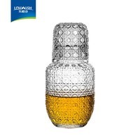 乐唯诗复古冷水壶家用凉水壶玻璃杯套装高颜值diy饮品果汁泡茶咖啡储水 乐清一人饮杯壶套装-700ml