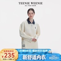 Teenie Weenie小熊睡衣情侣春夏季2025新款休闲宽松复古学院刺绣长袖家居服套装 【长袖长裤】女款-栀子白 M