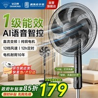 钻石牌落地扇【1级能效+直流变频+纯铜电机】家用电风扇机轻音摇头扇强劲风力智能语音遥控DFS-ZFR07
