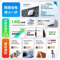 美的(Midea)空调大1.5匹挂机酷省电Pro新一级能效变频节能冷暖两用壁挂式卧室空调防直吹低噪WiFi智控 酷省电二代Pro 大1.5匹 双排铜管 海思AI芯片
