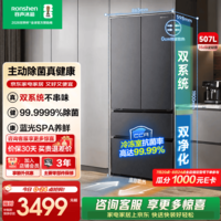 容声IDP净味507L法式多门冰箱主动除菌双系统超薄零嵌入式一级能效无霜变频国家补贴 BCD-507E30FZLAD