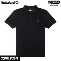 添柏岚（Timberland）POLO衫男夏季新款户外旅行运动休闲短袖宽松商务透气翻领T恤 黑色/100%棉 M 175建议120-140斤