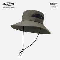 GOLOVEJOY夏季防晒渔夫帽男女户外登山钓鱼遮阳防紫外线太阳帽成人遮阳帽 【XMZ74】军绿色 均码
