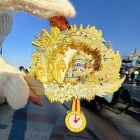 赋闲哈尔滨文创索菲亚教堂城堡可旋转磁吸冰箱贴高颜值新款可摇摆挂钟 索菲亚教堂金属冰箱贴