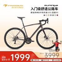 瑞豹（PARDUS）公路车SUPER AL极系列入门铝合金舒适耐力弯把变速学生 枪灰-蓝图R9油碟【80%包装】 S（适合身高168-175CM）