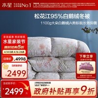 水星家纺羽绒被95%白鹅绒被子冬季加厚冬被芯双人羽绒被220cm×240cm1100g