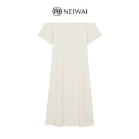 NEIWAI内外【商场同款】舒舒棉短袖收腰连衣裙女士舒适柔软休闲宽松 栀子白 S