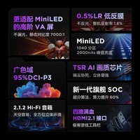 TCL雷鸟鹤6 Ultra 25款85英寸MiniLED家电国家补贴TSR AI画质芯片一级能效智能电视机85S595C Ultra-A