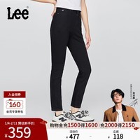 Lee【张凌赫代言】25早秋新品舒适经典五袋款高腰黑色女牛仔裤潮 黑色 26