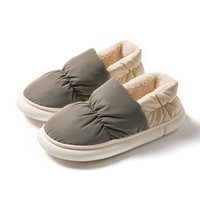 棉拖鞋男女款冬季包跟居家居加绒保暖情侣防水棉拖鞋女外穿 冷墨灰 42-43
