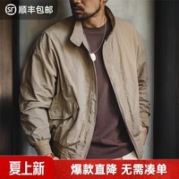 马登工装美式复古哈灵顿G9立领夹克男轻户外阿美咔叽男士休闲外套春 浅卡其色 【衣服男装/简约休闲外套】 L （版型宽松，建议拍小一码）