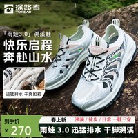 探路者（TOREAD）【探川】雨蛙3.0涉水鞋男户外防滑透气耐磨弹力轻盈溯溪鞋女 银色灰色-女款-TFEEBN82776 36 偏大半码