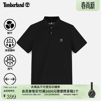 添柏岚（Timberland）官方男款快干凉感短袖POLO衫新通勤宽松|A66DU A66DU001/黑色 S