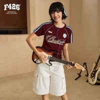F426练习生系列夏季新款圆领修身字母印花短袖T恤 红色 S