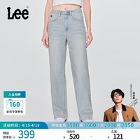 Lee【张凌赫代言】428懒懒裤舒适直脚蓝色女牛仔裤潮流LWB100428 浅蓝色 27