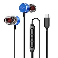 可芝(KERZY)Type-C有线耳机HiFi音质音乐耳机3.5mm入耳式智能三键线控听声辨位游戏耳机适用于手机平板笔记本 KE13CBU深蓝色 type c通用 1米2