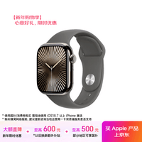 Apple/苹果 Watch Series 10 智能手表GPS+蜂窝款42毫米原色钛金属表壳岩灰色运动型表带S/M MWXU3CH/B