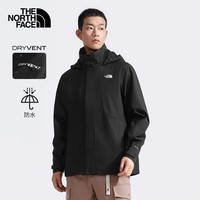 The North Face北面冲锋衣男户外防风单层硬壳夹克8AUM 黑色/4H0 L