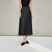 茵曼（INMAN）法式通勤高腰显瘦半身裙2026春季女装新款百搭小个子宽松裙子 贵族灰 S