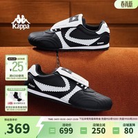 Kappa女鞋复古薄底鞋女2026新款透气休闲鞋百搭软底德训鞋子女 黑色 单层 40