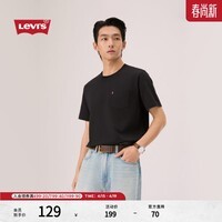 Levi\'s李维斯26年春夏新款男士美式复古休闲纯棉针织口袋短袖T恤 黑色 L