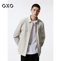 GXG男装米白色翻领长袖衬衫外套男24秋新品 米白 180/XL