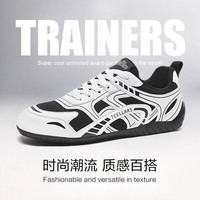 Tcellars德训鞋男鞋春季新款赛车鞋低帮平底板鞋百搭休闲鞋子 熊猫白 39