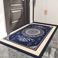 KAYE新中式入户门地垫进门口垫子客厅玄关防滑脚垫家用大门口进户门垫 祥云缭绕【蓝】 40x60 cm