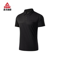 匹克（PEAK）运动polo衫男夏季新款易打理短袖T恤休闲上衣 黑色 L