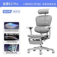 Ergonor保友金豪E2 Pro旗舰人体工学椅 办公椅电脑椅电竞椅 银白+躺舒宝