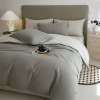 兰芮(Lanrui) 床上四件套纯棉60支新疆长绒棉亲肤裸睡全棉套件 烟墨灰(A类磨毛款) 1.5/1.8m床 床单款 (被套200*230cm)