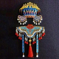 国博凤冠冰箱贴孝端皇后九龙九凤冰箱贴磁吸装饰文创艺术纪念礼物 九龙九凤冠金属+云肩霞帔（套装礼盒）