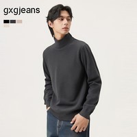 gxgjeans男装 多色基础纯色打底高领毛衣线衫男士上衣25年冬新品 深灰色 L (175)