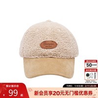 Champion冠军圣诞系列冬季拼色情侣毛绒棒球帽鸭舌帽男女情侣送女友 卡其色 均码