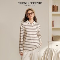 Teenie Weenie小熊条纹睡衣情侣2025新款学院风莫代尔棉男女家居服 黄咖条纹 【活力学院小熊|套头】女|长袖长裤 M