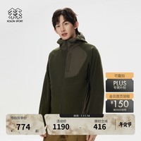 KOLON SPORT/可隆抓绒夹克 男子户外露营秋冬保暖轻便宽松连帽梭织外套 LHFJ4WTK35-KK 卡其色 M 170/92A