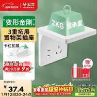 公牛（BULL）开关插座 五孔插座 摄像头路由器支架收纳置物架插座 GTA03暮雪白