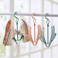 阳台防风晾晒鞋架多功能旋转挂鞋子衣架挂钩360度双钩晾鞋架 1个试用装