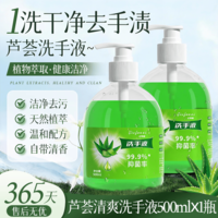 记梵惜 GIVFANXI芦荟清香洗手液500ml清香型家用抑菌按压瓶家庭装 芦荟洗手液500ml*1瓶 500ml