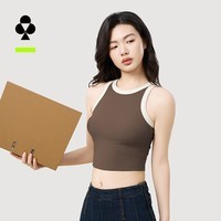 有棵树工字背心女罗纹棉质吊带内搭短款打底衫外穿美拉德 烂漫粉 S