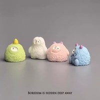 工匠时光治愈系小怪兽微景观装饰品可爱治愈电脑桌面工位办公桌小摆件 小怪兽四件套
