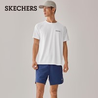 斯凯奇（Skechers）新款男短袖T恤吸湿速干透气运动休闲时尚简约打底衫P225M086 亮白色/0019 L